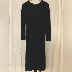 Mango Long Sleeve Black Dress
